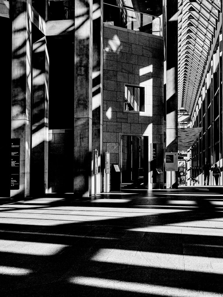 Architectural interior in black and white